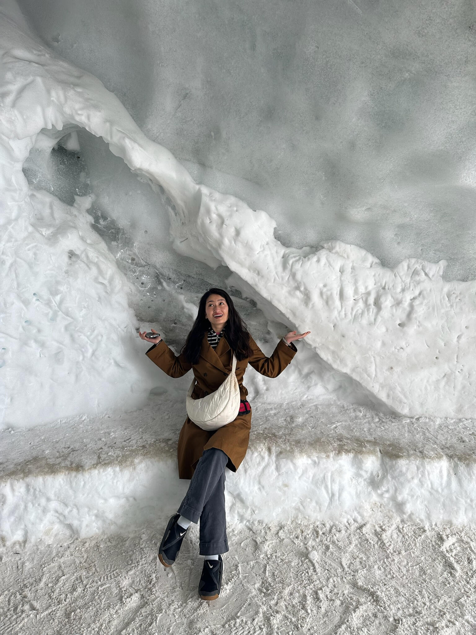 Sitting in a glacier!